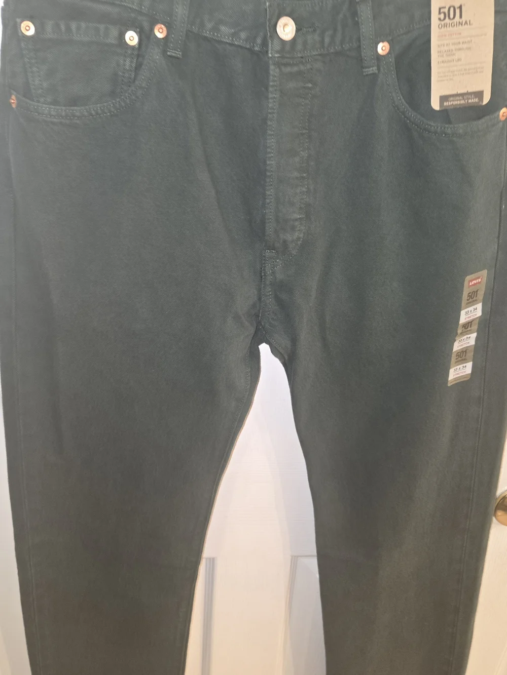Levi's 501 Original Men's 33w X 34 L Jeans - Dark Green